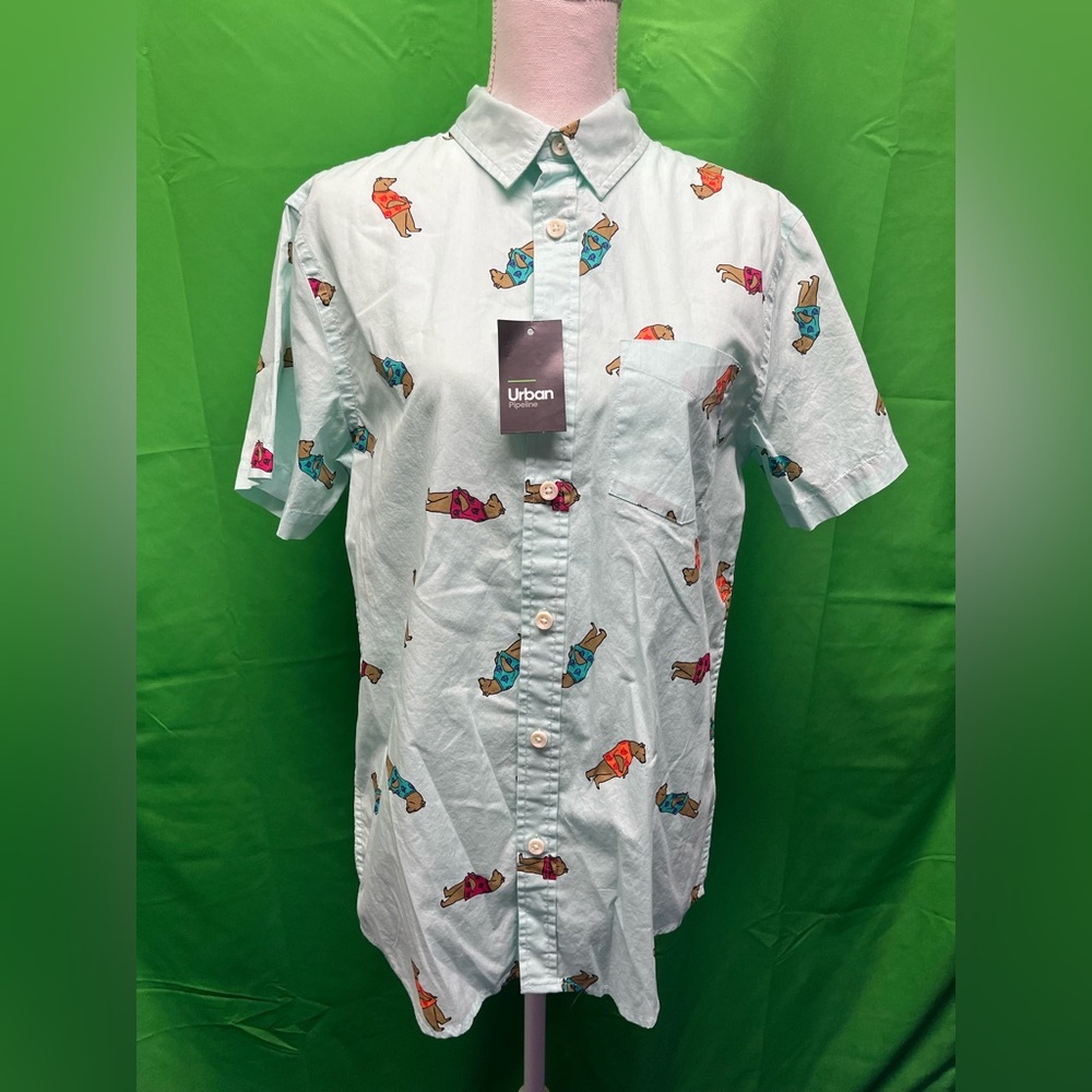 Urban Pipeline Men's Light Blue Shirt with bears